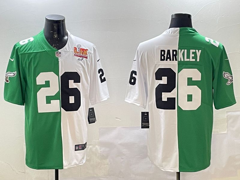 Men Philadelphia Eagles #26 Barkley White Green 2025 Nike Vapor Limited NFL Jersey style 3